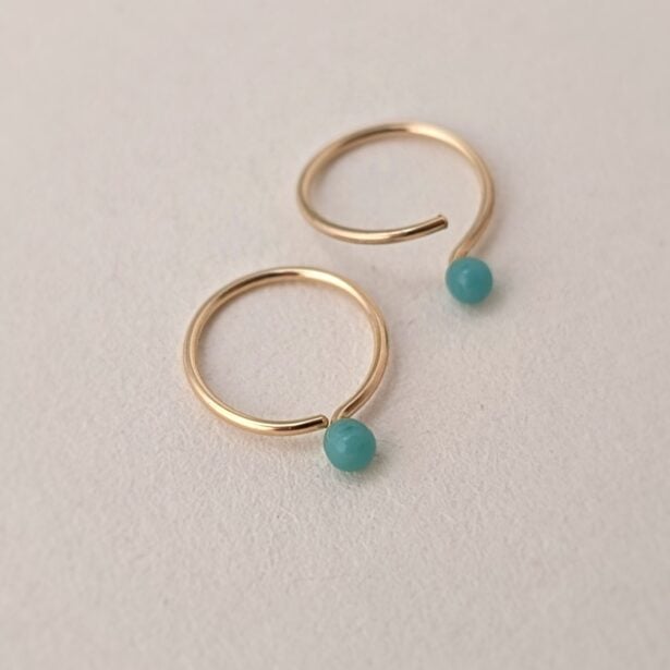 Dormeuses Caroline - Bille de verre turquoise