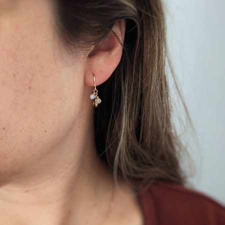 Boucles d'oreilles de pierres en grappe - Peasejewelry