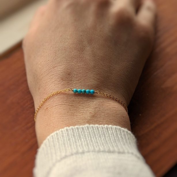 Bracelet avec pierres de turquoises - Peasejewelry