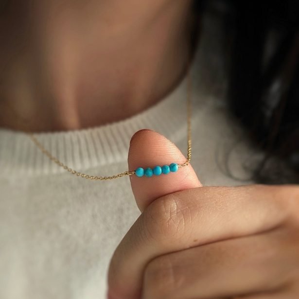 Collier avec pierres de turquoises - Peasejewelry