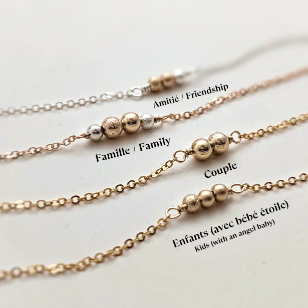 Collier familial à billes - Peasejewelry