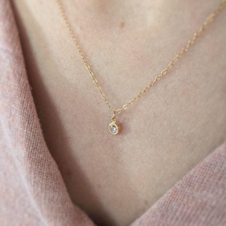 Collier mini pendentif zircon cubique - Peasejewelry