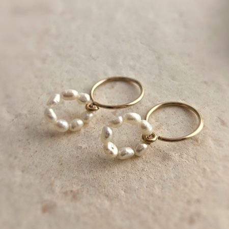 Dormeuses cercles de perles baroques - Peasejewelry