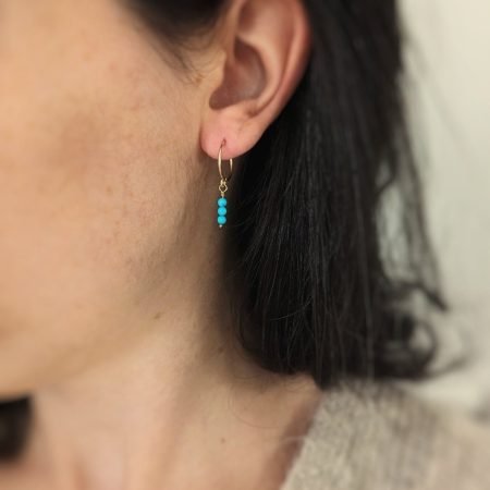 Dormeuses Selene - Pierres de turquoises - Peasejewelry