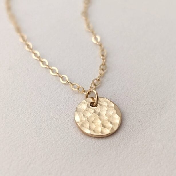 Collier Margot - disque martelé simple