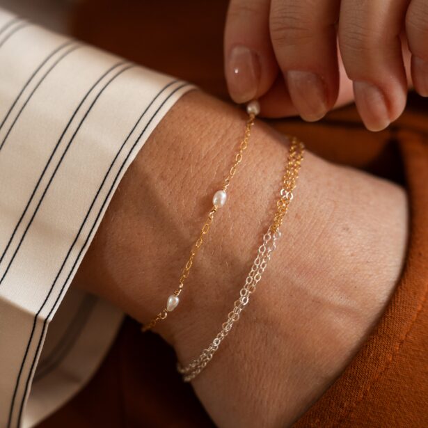Marguerite bracelet - Baroque pearls